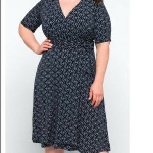 41 Hawthorn mock wrap dress.